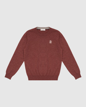 Brunello Cucinelli Детский бордовый джемпер из кашемира B22M10010B