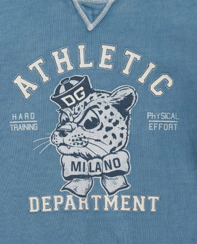 Dolce&Gabbana Дитячий блакитний світшот з принтом L4JWNAG7PTL26