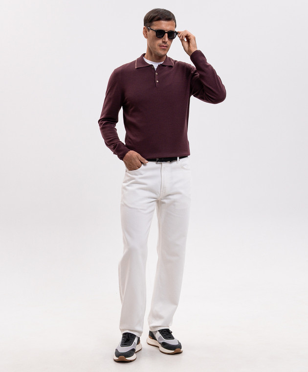 Canali Бордове поло з вовни MK02481C0017 зображення 2