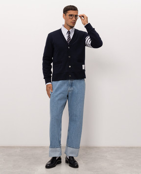 Thom Browne Синій кардиган з вишивкою BOAT MJT582E00535