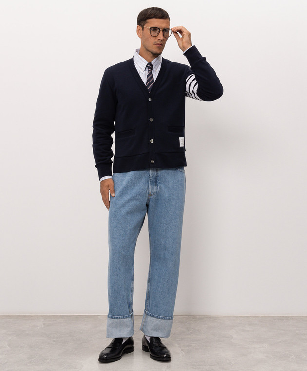 Thom Browne Блакитна сорочка в смужку MWL301OF1223 зображення 2