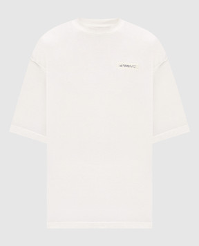 Vetements Футболка цвета айвори с принтом надписи MH27TR148Ww