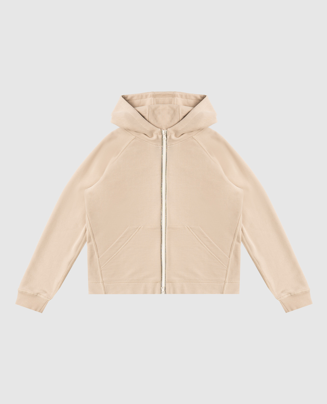 Детская бежевая спортивная куртка с цепочкой мониль