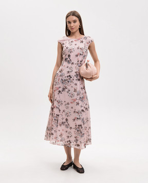 Max Mara Розовое платье SMMPEONIE из рамы в цветочный принт SMMPEONIE
