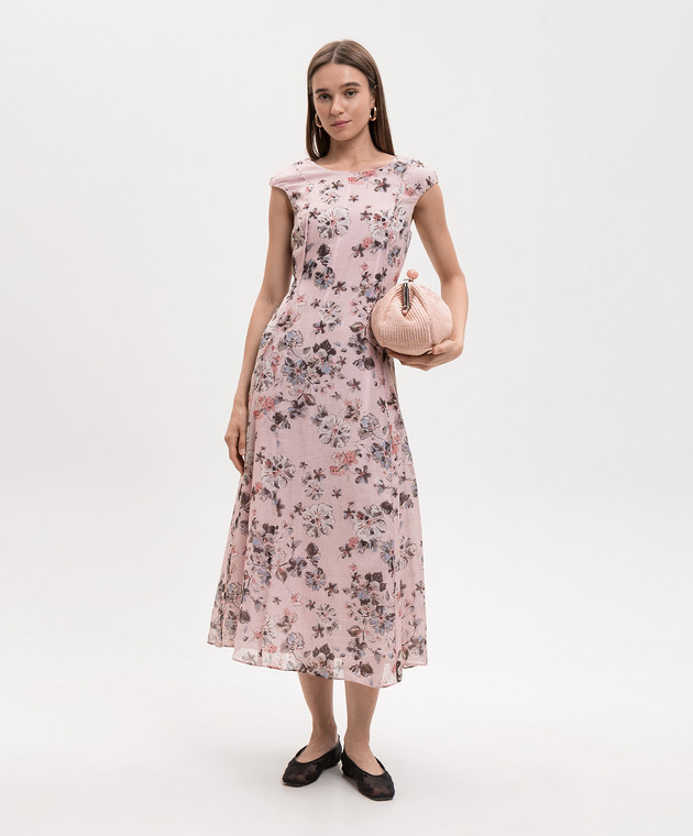 Max Mara Рожева сукня SMMPEONIE з рамі в квітковий принт SMMPEONIE зображення 2