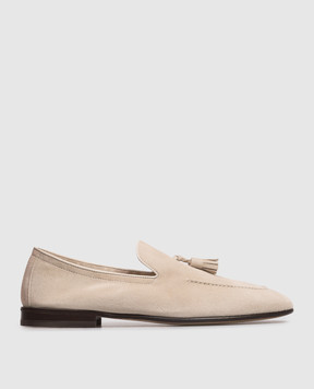 Brunello Cucinelli Бежеві замшеві лофери з китицями MZUCAHG731