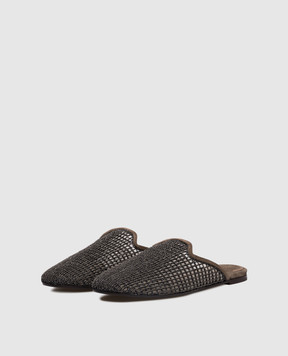 Brunello Cucinelli Коричневые мюли с цепочкой мониль MZSFC3173