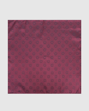 Brunello Cucinelli Бордовый платок-паше из шелка в узор MX8740091