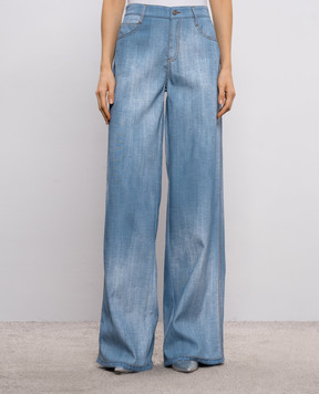 Ermanno Scervino Блакитні штани з джинсовим принтом D487P367TEEMY