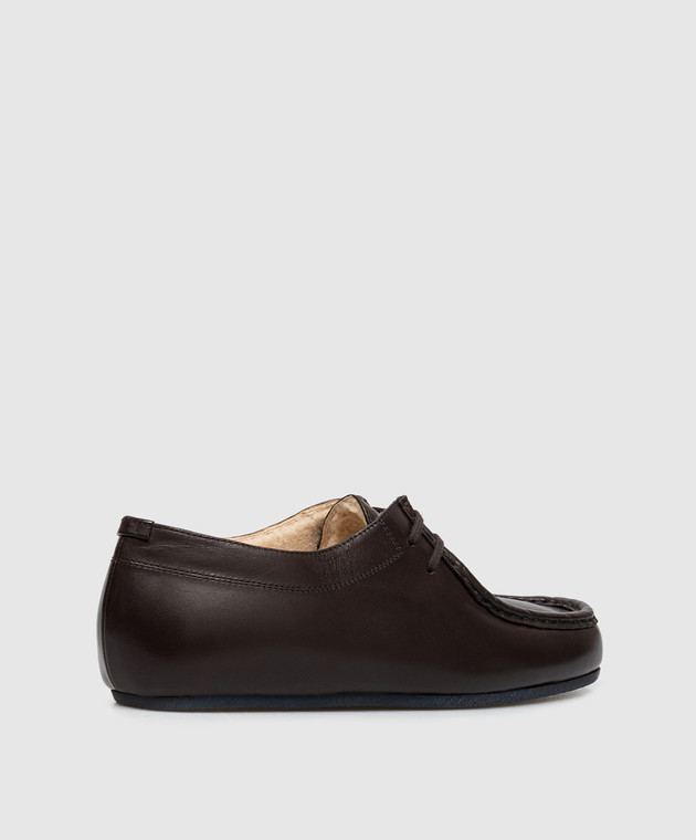 Jil Sander Коричневі шкіряні дербі на хутрі J15ZJ0035P7819 зображення 3