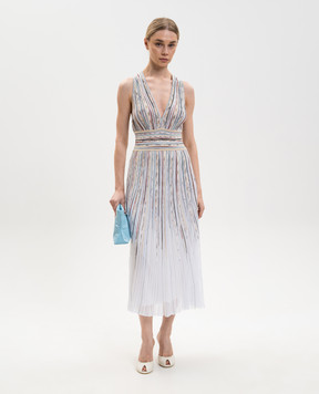 Missoni Біла сукня міді з люрексом DS26SG13BK01GZ