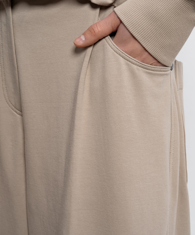 Brunello Cucinelli Бежевые брюки с отворотами MH827HZ589 изображение 5