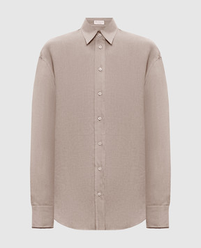 Brunello Cucinelli Бежева сорочка з льону MA698MQ906