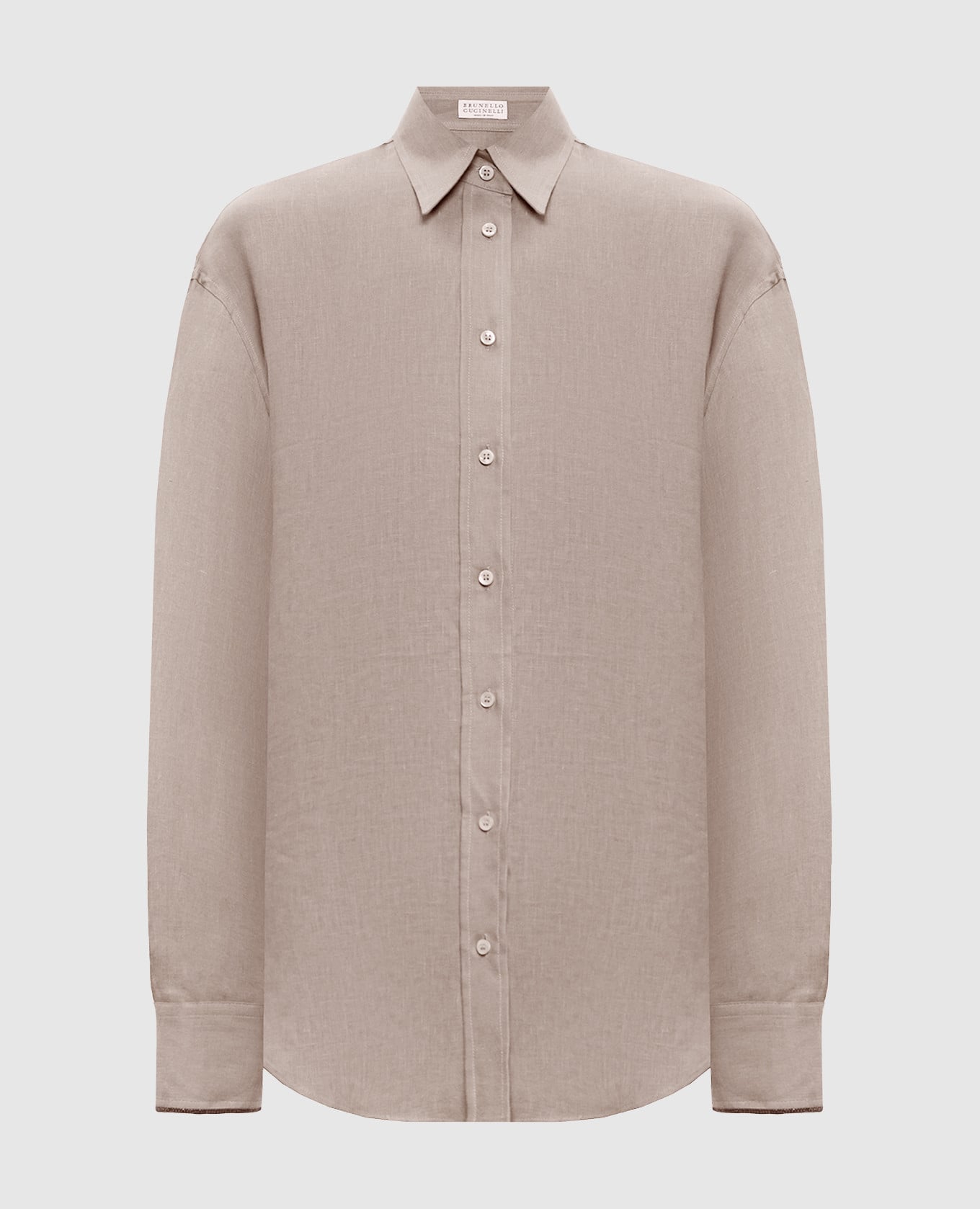 Бежевая рубашка из льна