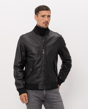 Trussardi Черный кожаный бомбер R302M000053NML901L01