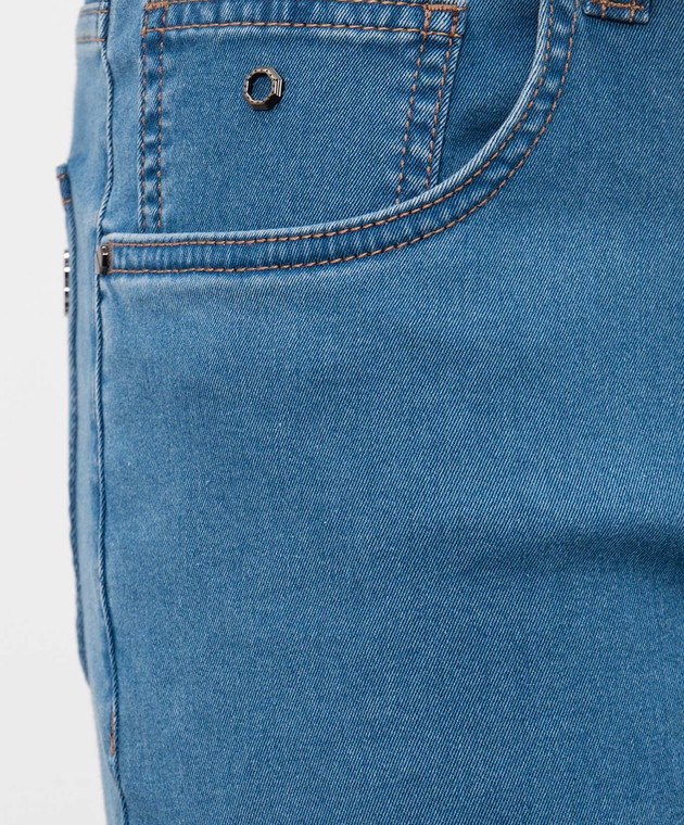 Stefano Ricci Синие джинсы с логотипом монограмма и логотип MFT61B3110TR141L изображение 4