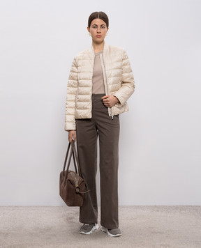 Peserico Бежева пухова куртка з ланцюжком A241132200G