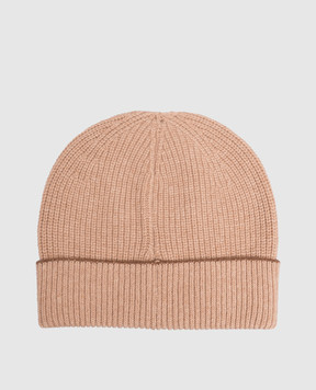 Canali Бежевая шапка из шерсти и кашемира MK02552B0043