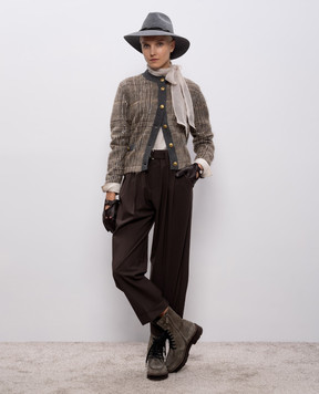 Brunello Cucinelli Коричневые брюки с шерстью M0W07P8995