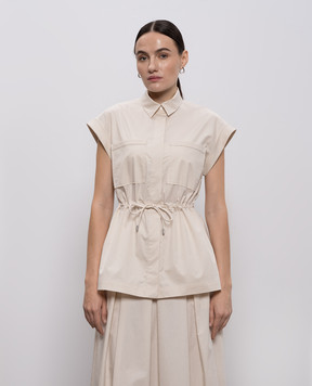 Peserico Бежевая рубашка с цепочкой мониль A0681901979