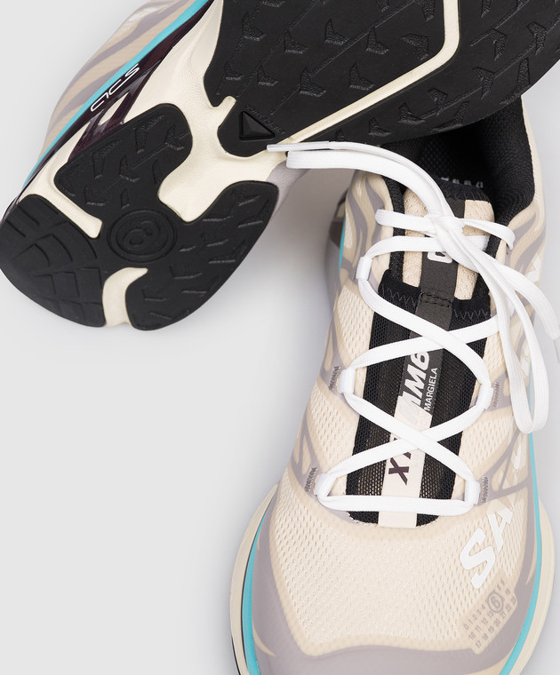 Maison Margiela MM6 Бежеві кросівки з принтом логотипа SH1WS0020P6303 зображення 5