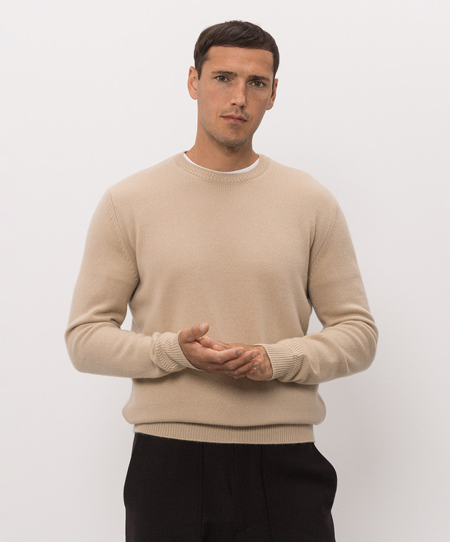 Brett Johnson Бежевий светр з кашеміру FW26K26LPCHSEL зображення 3