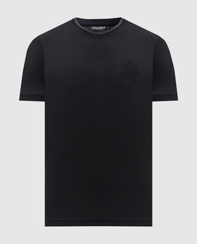 Dolce&Gabbana Чорна футболка з вишивкою логотипа G8SW4ZHU7W9