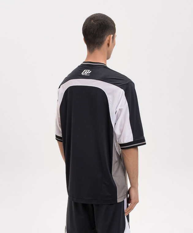 Off-White Синя футболка з перфорацією 44MAD013S26J001 зображення 4