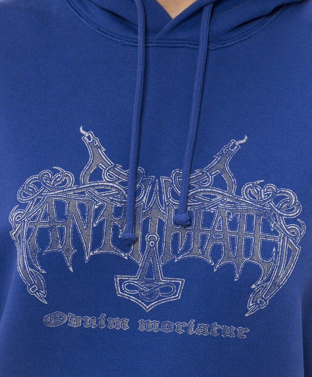 Vetements Синие худи с принтом MH27HD199BL изображение 5