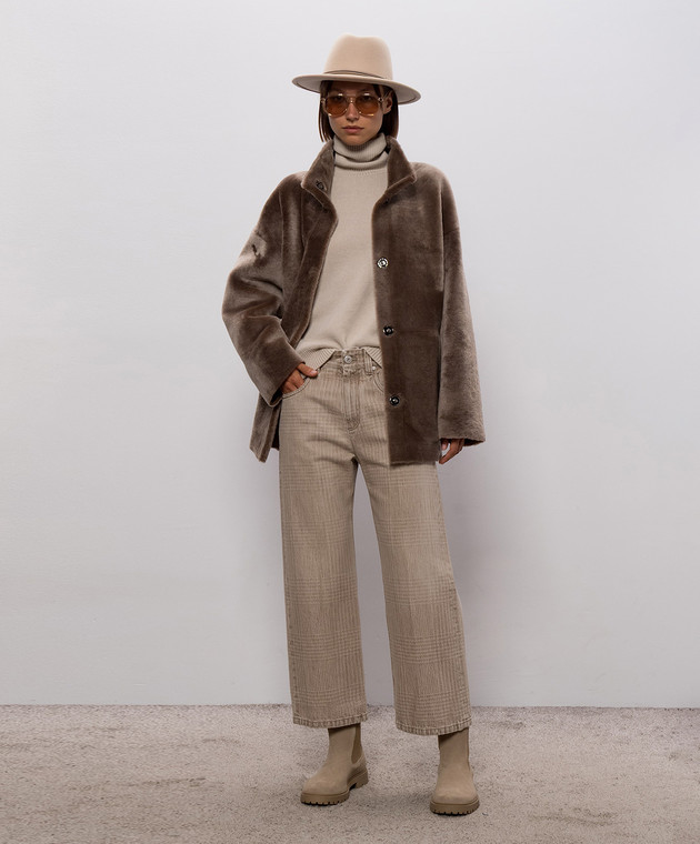 Brunello Cucinelli Бежевий гольф з кашеміру M12501703 зображення 2