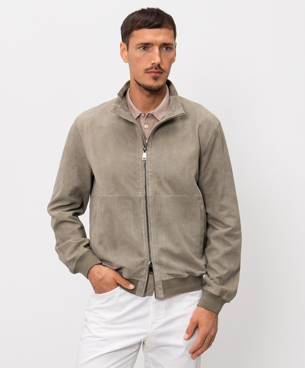 Cashmere&Whiskey Замшева куртка кольору хакі 23254100332 зображення 3