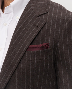 Brunello Cucinelli Бордова хустка-паше із шовку MI8900091