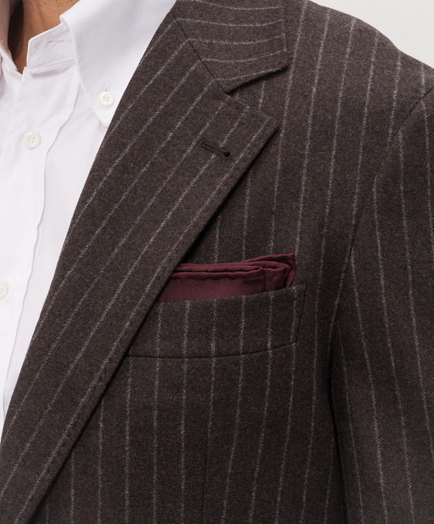 Brunello Cucinelli Бордовый платок-паше из шелка MI8900091 изображение 2
