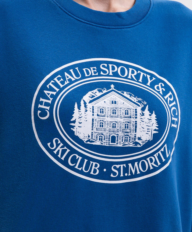 Sporty & Rich Синий свитшот с принтом ST10382279BL164 изображение 5