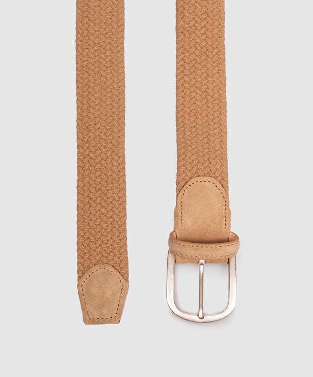Canali Бежевый плетеный ремень KC0053650C изображение 3