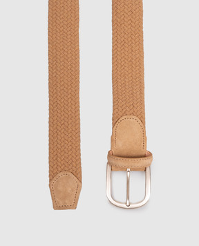 Canali Бежевый плетеный ремень KC0053650C