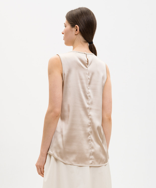 Peserico Бежевий топ із шовку E08893D02372 зображення 4