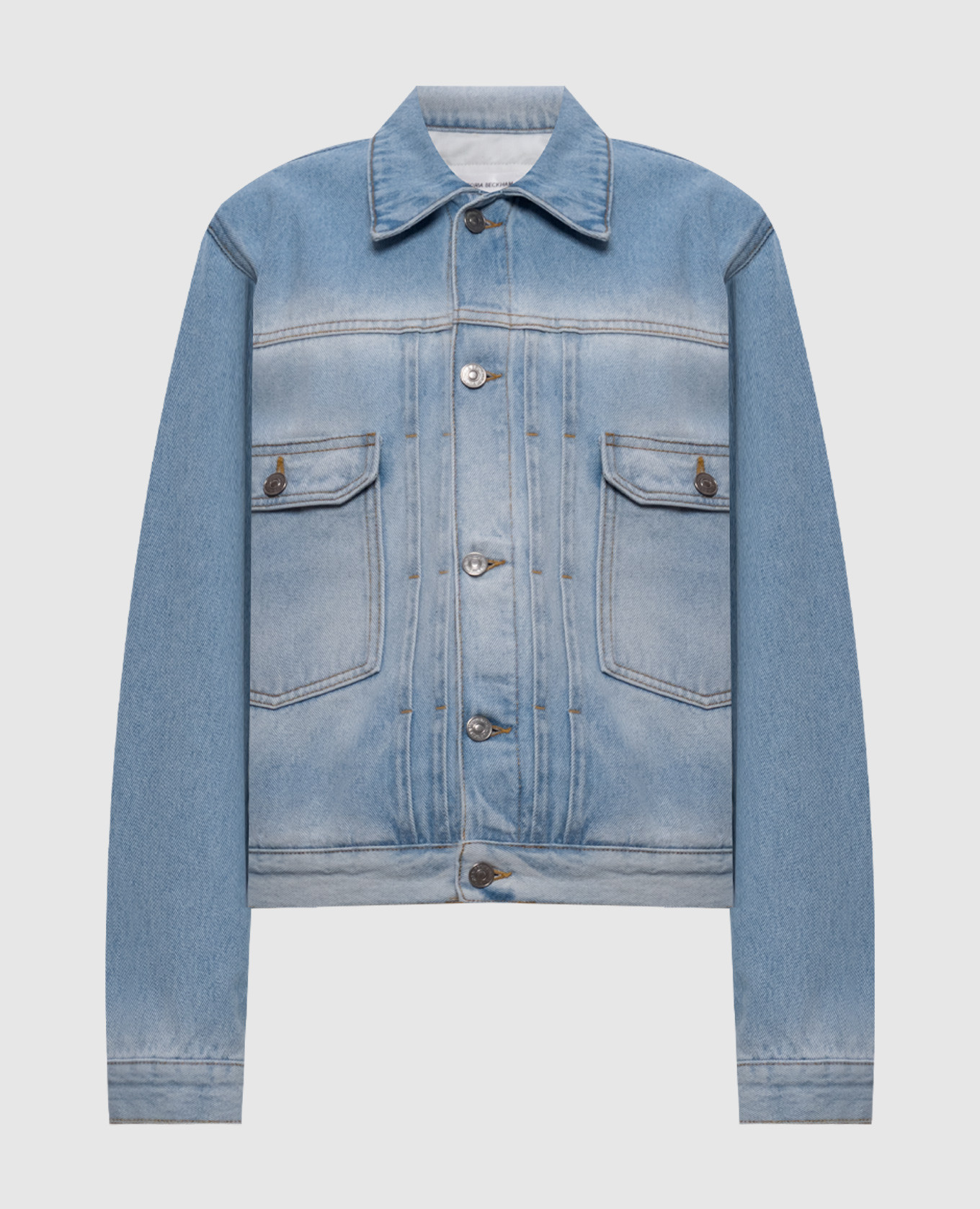 

Голубая джинсовая куртка с патчем логотипа, Голубой, Джинсовые куртки