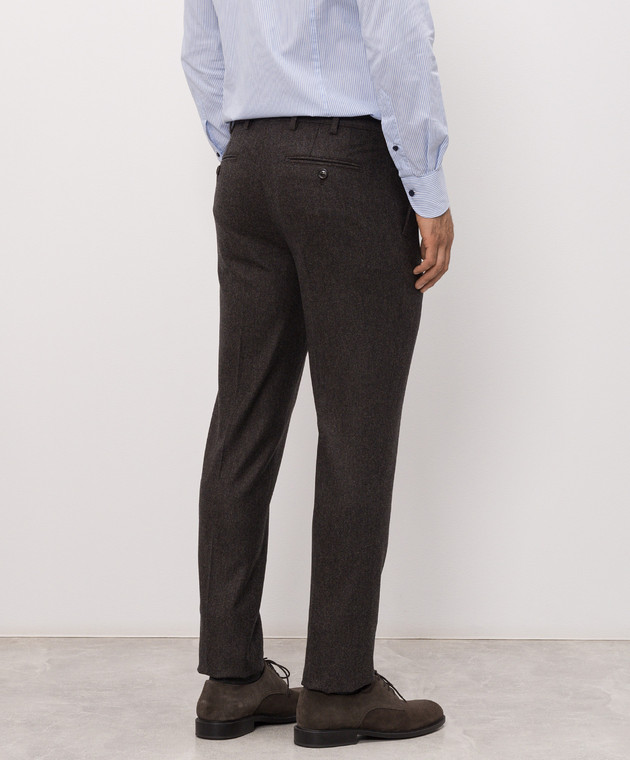 Brunello Cucinelli Темно-коричневі штани з вовни M038PI1770 зображення 4