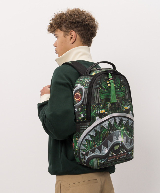 Sprayground Детский зеленый рюкзак AI AFRICAN INTELLIGENCE REWIRED & INSPIRED 910B8741NSZ изображение 2