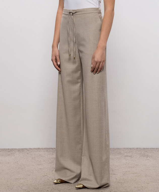 Max Mara Бежевые брюки RECENTE из шерсти MSTRECENTE изображение 3