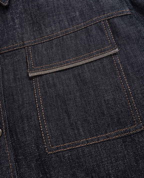 Brunello Cucinelli Дитяча синя джинсова сорочка з люрексом BB148C864B