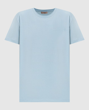 Twinset Голубая футболка с фактурным логотипом 261TT2450