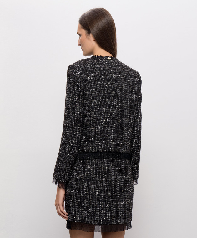 Twinset Черный твидовый жакет 262TP2080 изображение 4