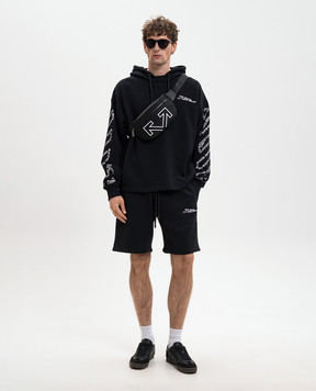 Off-White Черные шорты с принтом логотипа 44MCI013S26F007