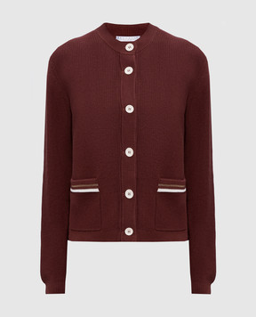 Brunello Cucinelli Коричневий кардиган з ланцюжком моніль M19253206