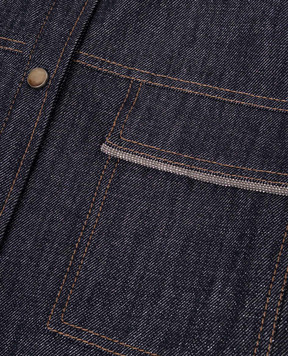 Brunello Cucinelli Детская синяя джинсовая рубашка с люрексом BB148C864B