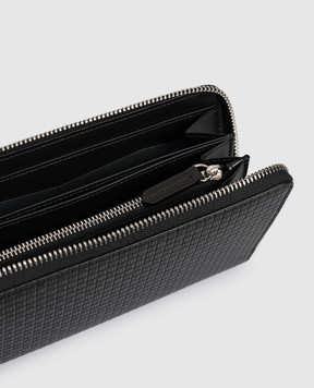 Serapian Чорний шкіряний гаманець з принтом логотипа SRSTSMSL736919AB06