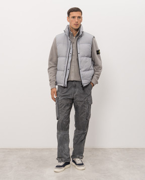 Stone Island Серый кардиган с патчем логотипа L2S156100066S0A20