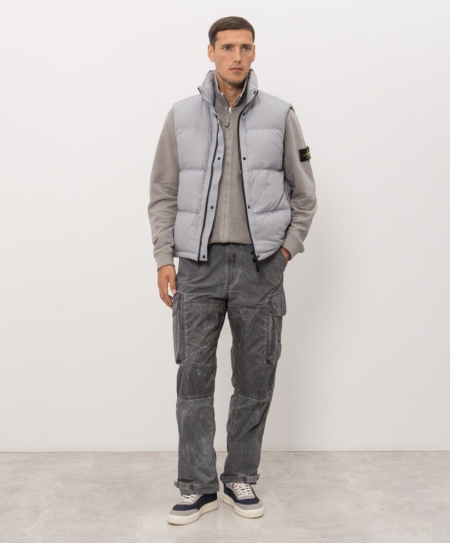 Stone Island Сірий кардиган з патчем логотипа L2S156100066S0A20 зображення 2